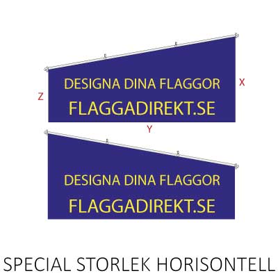 Stor horisontal fasadflagga tillverkad i textil